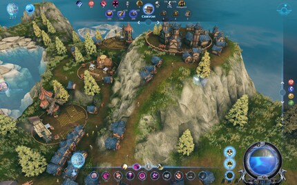 A settlement in «Fata Deum»: Between windmills, castles and fields, the influence of the gods grows.