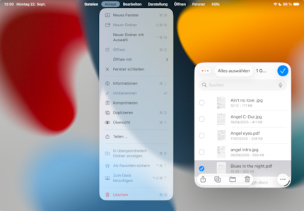 Il menu dell'applicazione File.