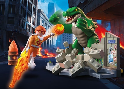 In Playmopolis, i nuovi eroi Playmobil incontrano mostri di grandi dimensioni.