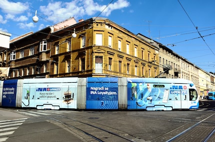 Pubblicità al posto del panorama a Zagabria.