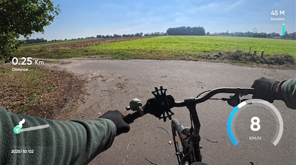 Overlay con statistiche in una ripresa con dati GPS tramite l'app Insta360.