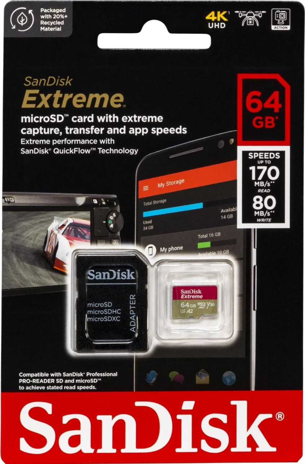 Card Sandisk 32 Gb micro sd/hc Extreme Pro + Adattatore - Sabatini Fotografia
