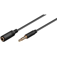 Goobay Headphone and audio extension cable AUX, 4-pin 3.5 mm slim, CU (2 m, Entry level, 3.5mm jack (AUX))