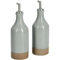 Zeller Present Bottiglia per aceto/olio, 420 ml, gres/acciaio inox (420 ml)
