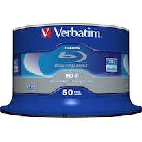 Verbatim 1x50 BD-R Blu-Ray 25GB 6x velocità Datalife No-ID Cakebox 6x Speed Datalife (50 x)
