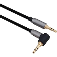 Helos Connection cable, jack 3.5mm plug/plug 90°, PREMIUM, 0.5m, black jack 3.5mm pc./jack 3 (0.50 m, 3.5mm jack (AUX))