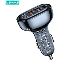 Usams 1xUSB-C 2xUSB-A 125W Fast Charge trasparente nero CC158CC01 (US-CC158)