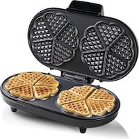Bestron Double waffle iron for classic heart-shaped waffles
