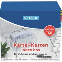 Stylex Card index box A8 crystal clear incl 100 cards