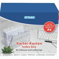 Stylex Index box A6 crystal clear incl 100 index cards