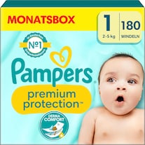 Pampers Premium Protection (Dimensione 1, Box mezzo mese, 180 Pezzo/i)