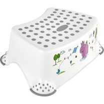keeeper Sgabello per bambini ""tomek hippo"", bianco con stampa Portata: 100 kg, superficie e piedi gommati