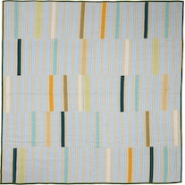 Hübsch Twist Bedspread Block 260x260 Dark green/Multicolour (260 x 260 cm)