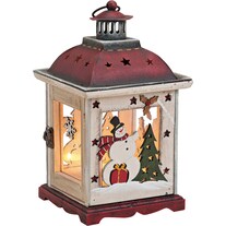 G. Wurm Christmas lantern made of wood/glass/metal, W15 x D15 x H27 cm