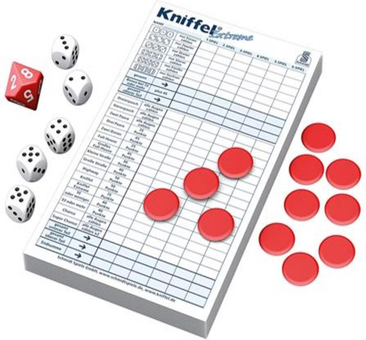 Blocco Segnapunti Yahtzee Schmidt Spiele 49067 - 600 Partite, Per Gioco Di Dadi, Importato Dalla Germania