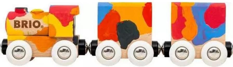 Trenino Decorativo In Legno Con 3 Carrelli Di Colore Bianco E Oro Wisdom - Foto 10