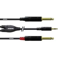 Cordial CFY 1.5 WPP - Y-adapter cable 3.5mm jack - 2x 6.3mm mono jack (1.50 m, Mid range, 3.5mm jack (AUX), 6.3mm jack)