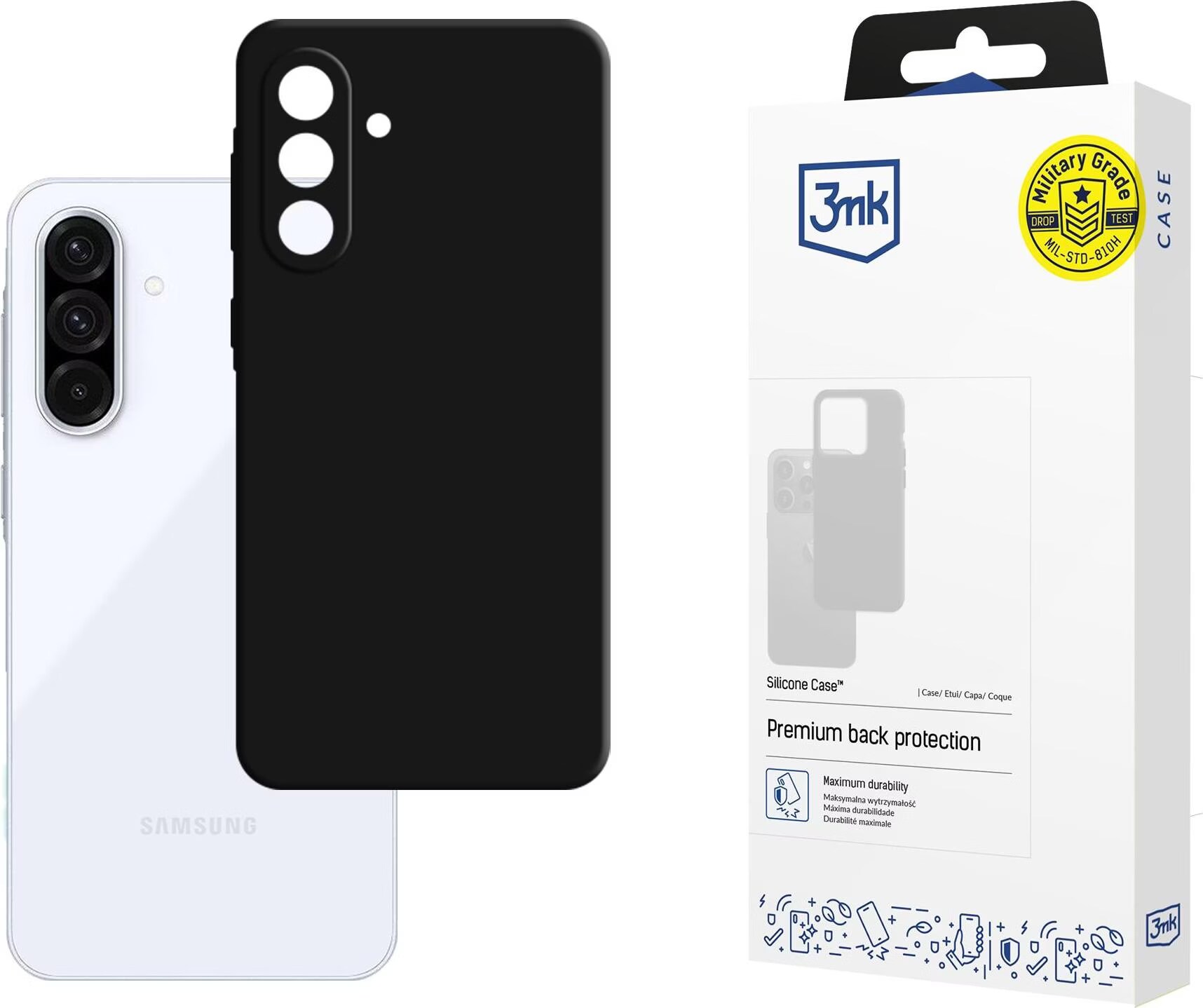 Cover Per Oukitel WP32 + 2 Pellicole Vetro Temperato - Custodia Morbida In Silicone TPU Antiurto (Nero)
