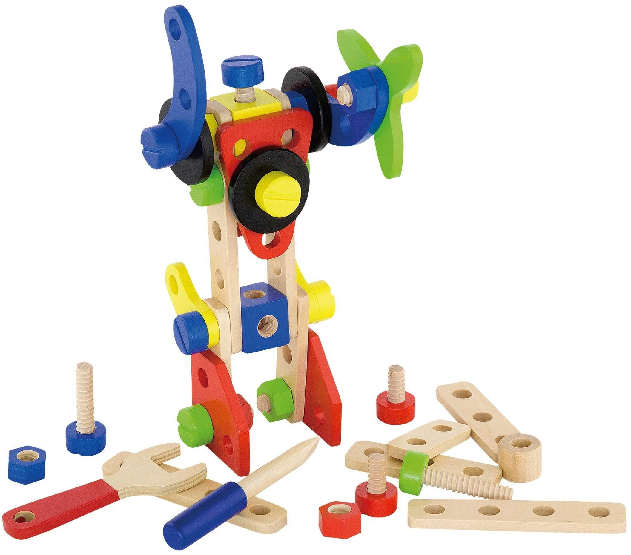 VIGA Gioco Di Costruzioni Per Bambini 50 Pezzi (805) - Blocchi In Legno Per Sviluppare Creatività E Coordinazione