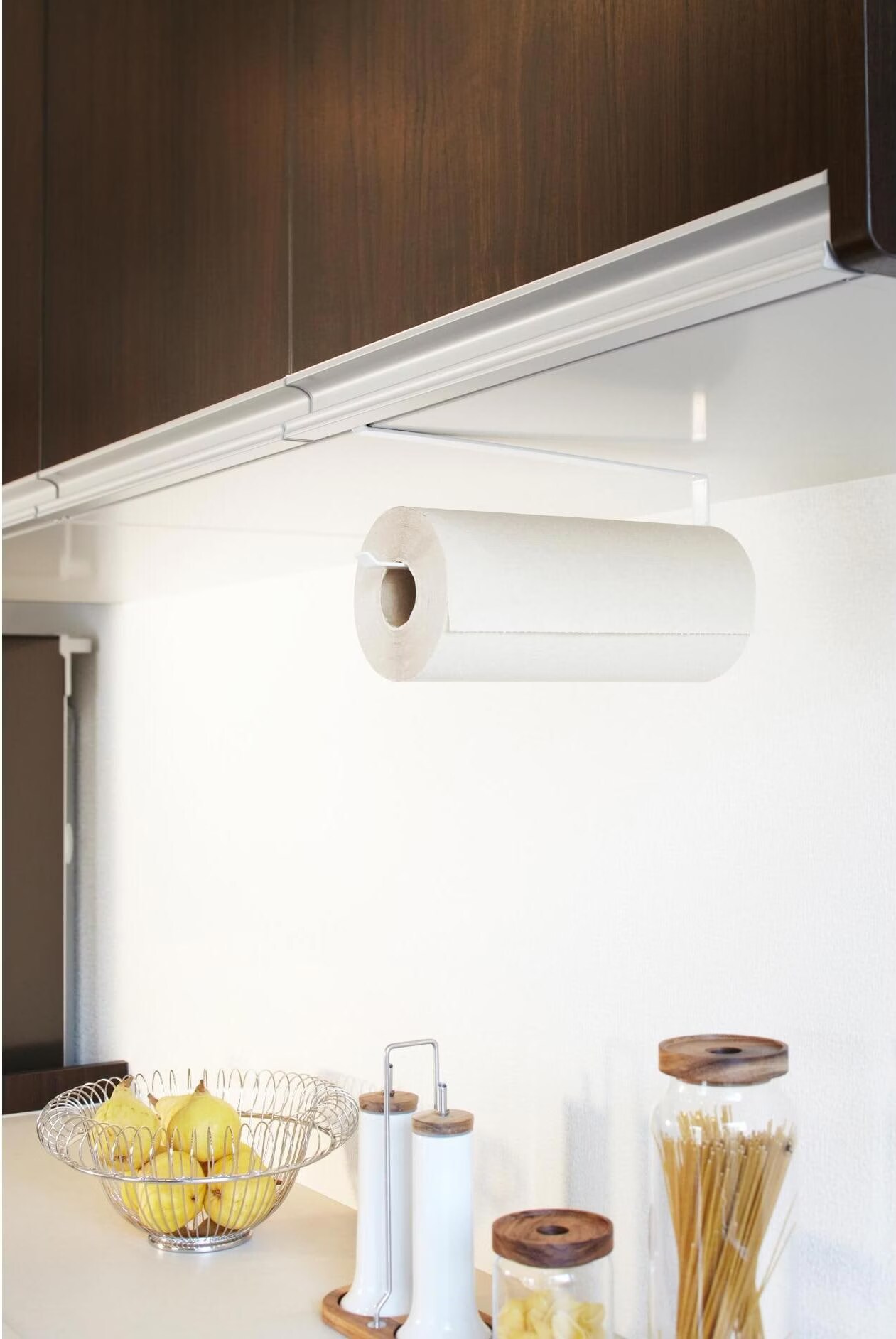 Set 4pz con appendino, porta rotolo e 2 porta salviette a muro in acciaio bianco Cubik