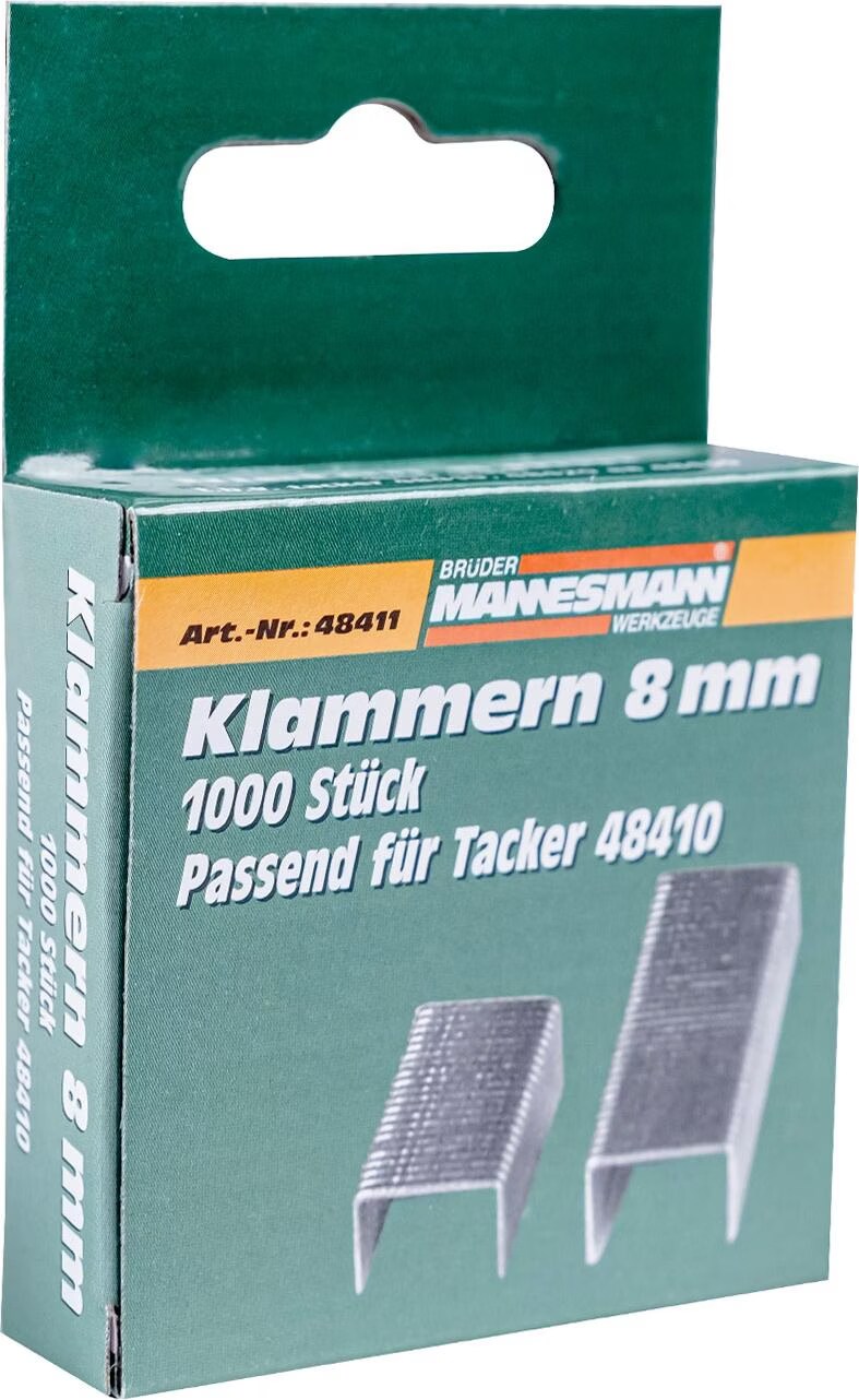 Graffette Per Chiodatrice MANNESMANN M48410 - 3 Scatole Da 1000 Pezzi, 8x12mm