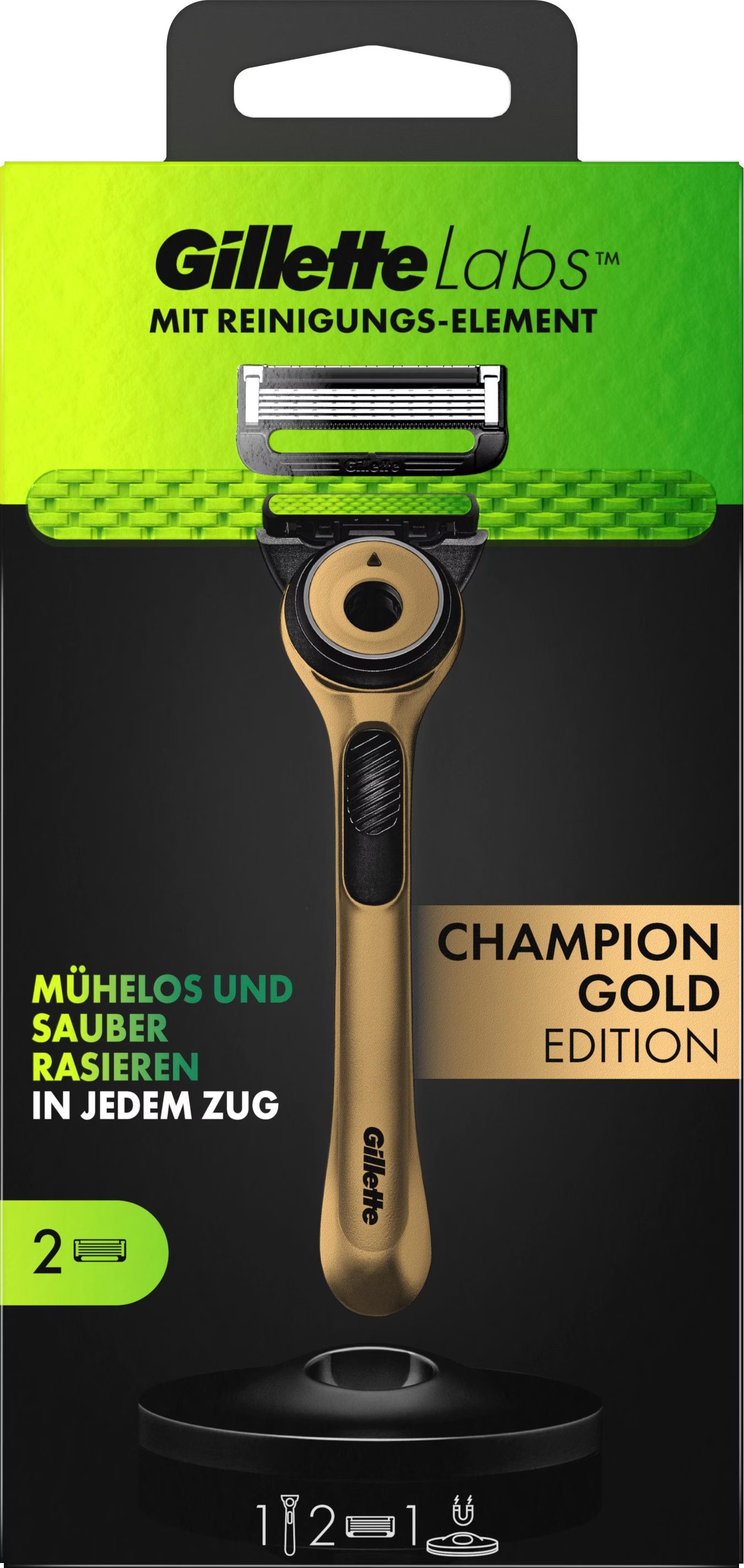 11【新品12個】Gillette Labs BLACK & GOLD Gillette Labs Men's Razor with Exfoliating Bar Black And